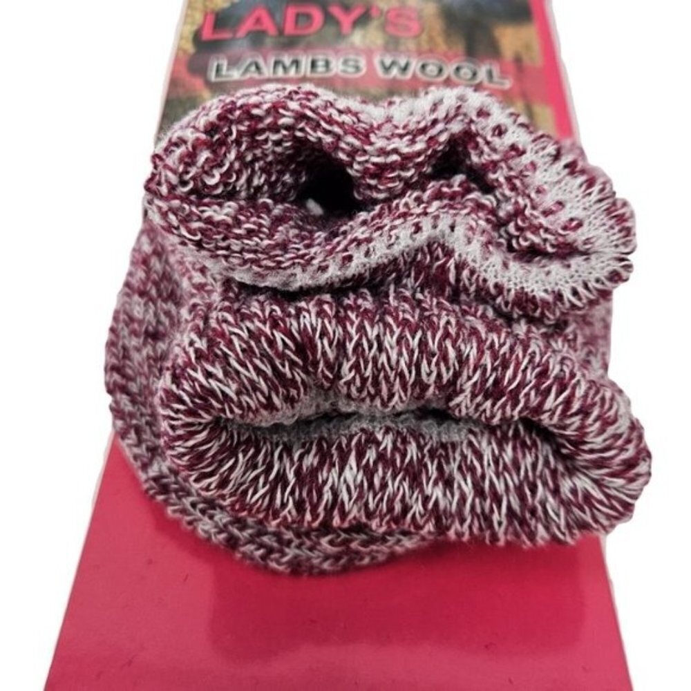 3 x Women Lamb Wool Socks, Heavy Duty Warm Boots Crew Sock Marled Pattern NEW - Picture 3 of 3